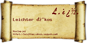 Leichter Ákos névjegykártya